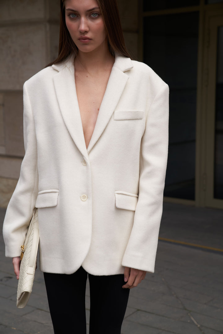 North Cashmere demi-coat white