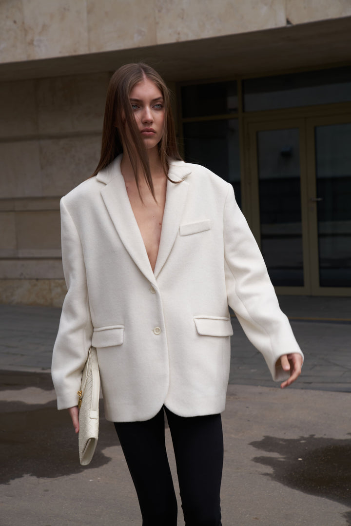 North Cashmere demi-coat white