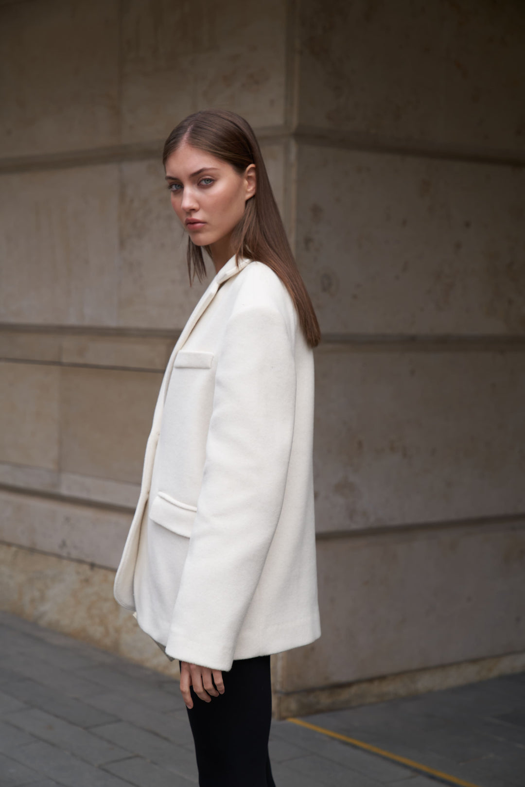 North Cashmere demi-coat white