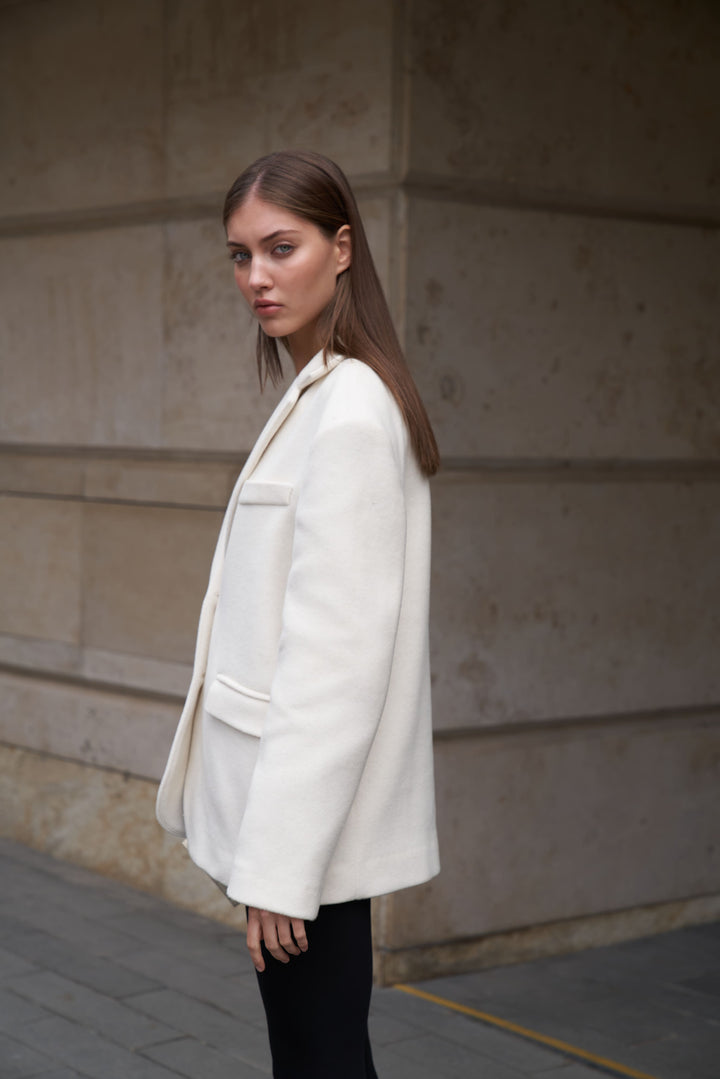 North Cashmere demi-coat white