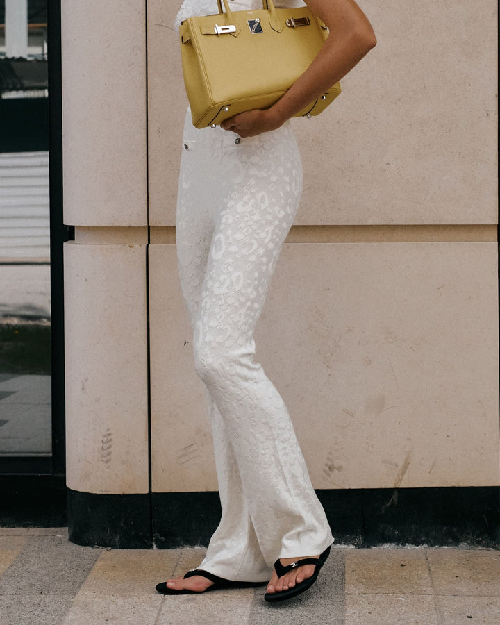 Eden Roc embellished knitted pants