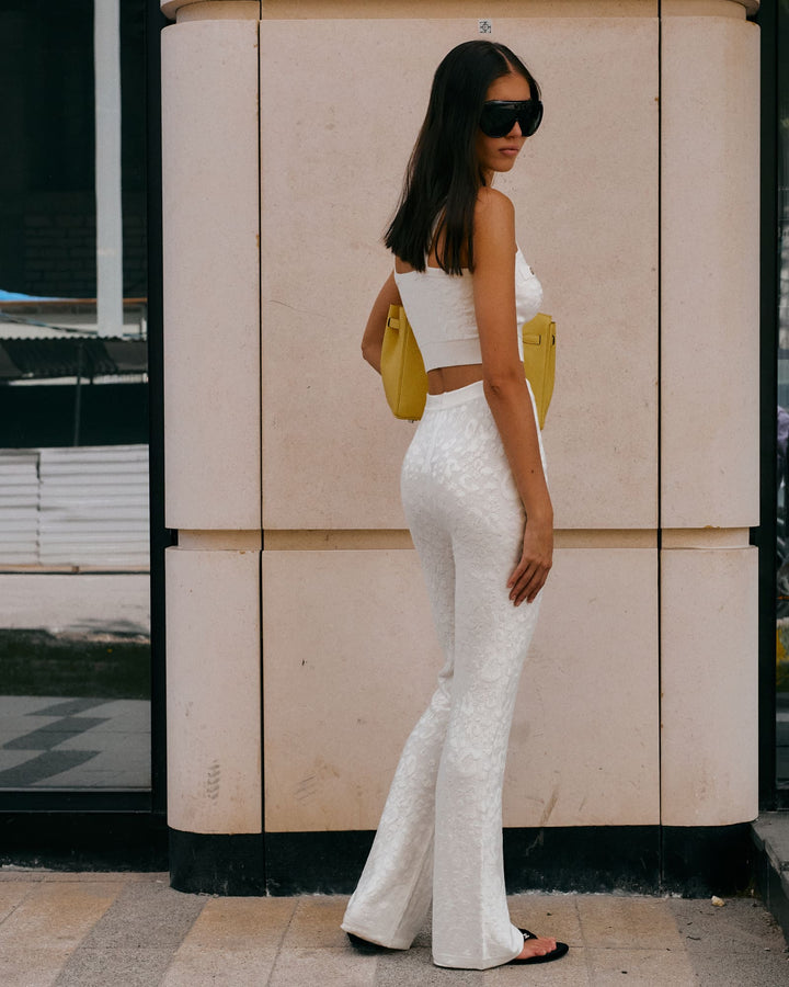 Eden Roc embellished knitted pants