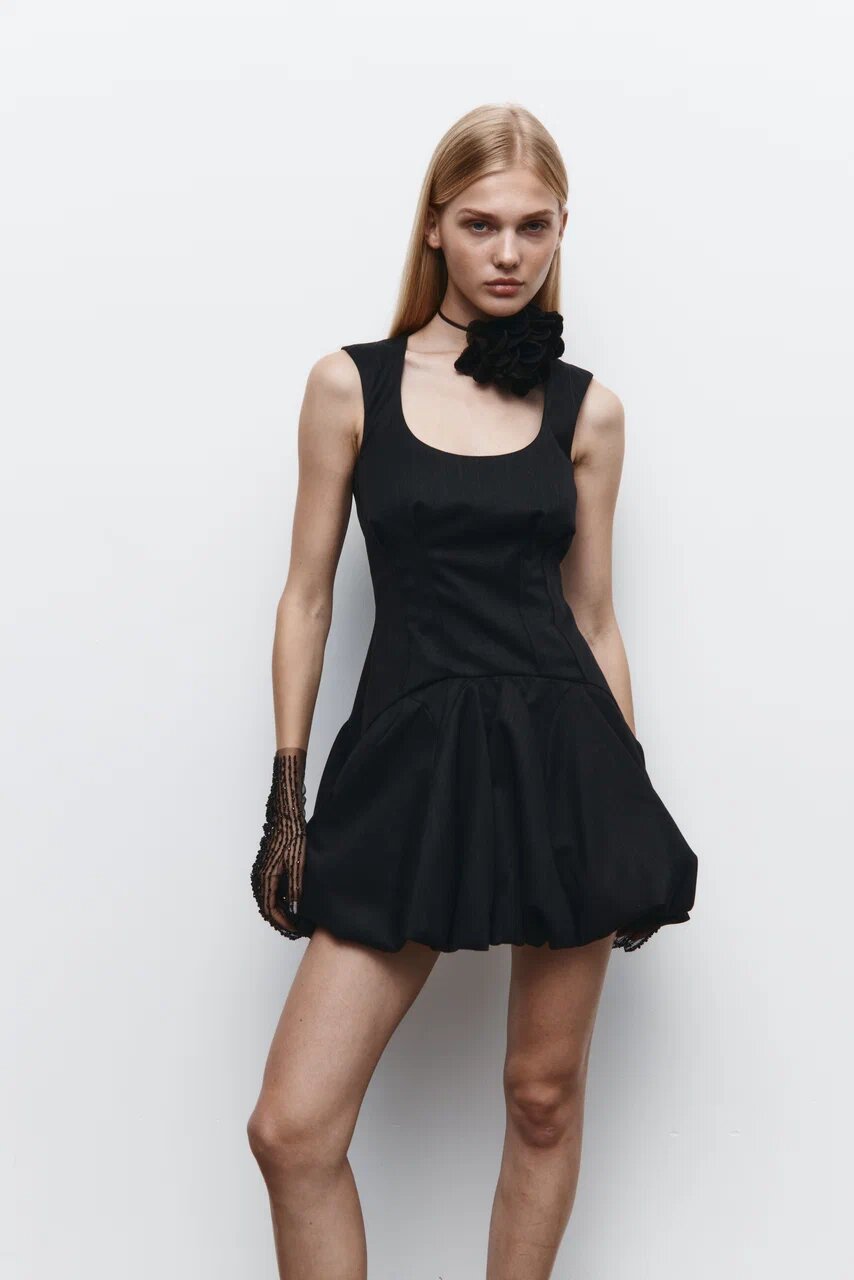 Balloon dress graphite