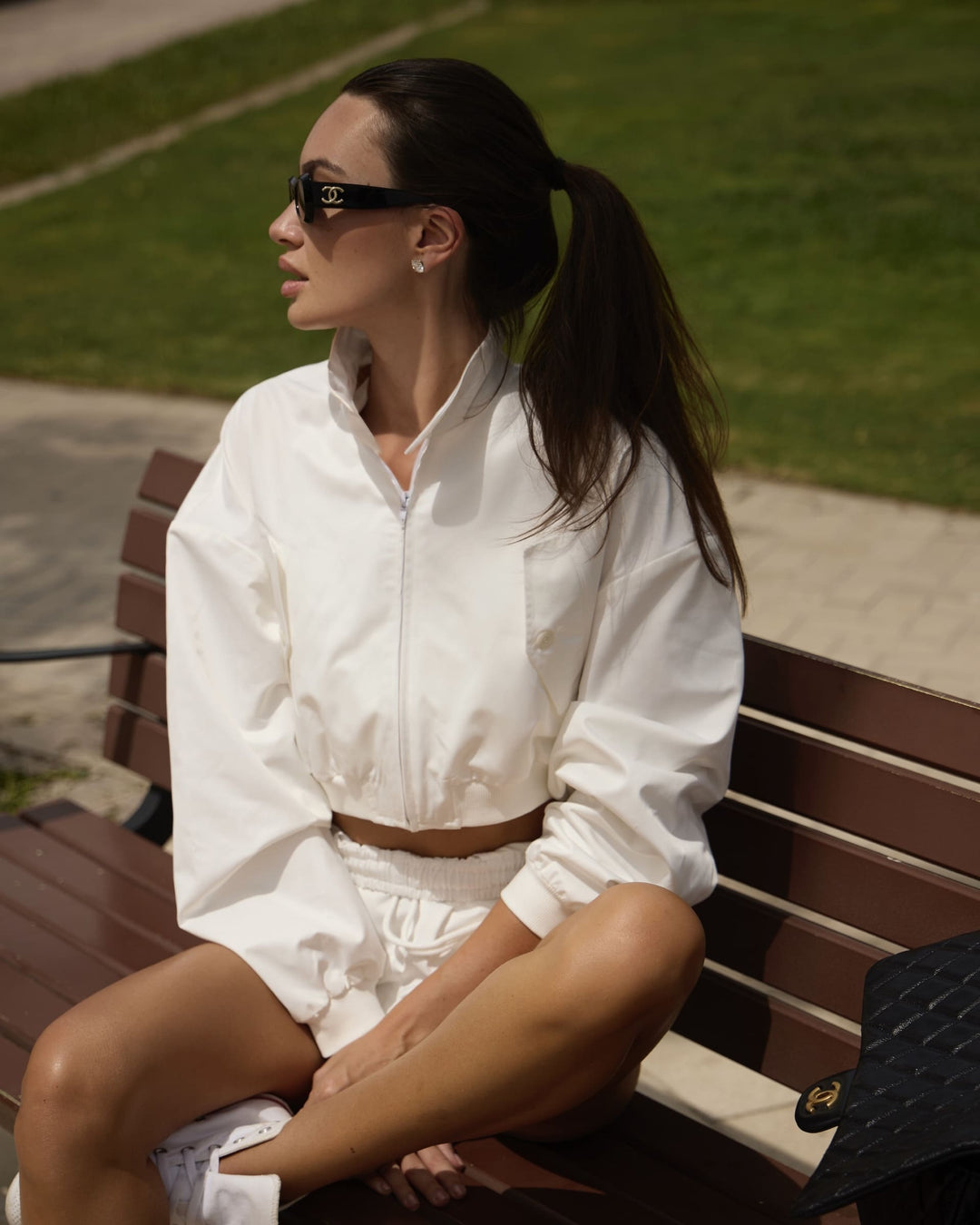 Alumni cropped zip jacket