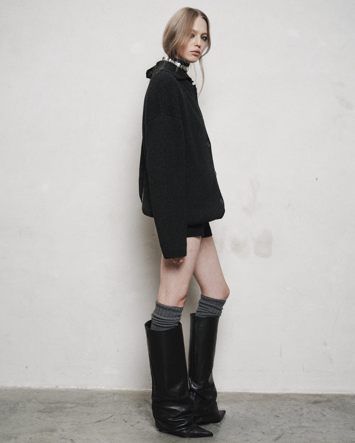 MOULINE SHORTS IN CASHMERE AND WOOL